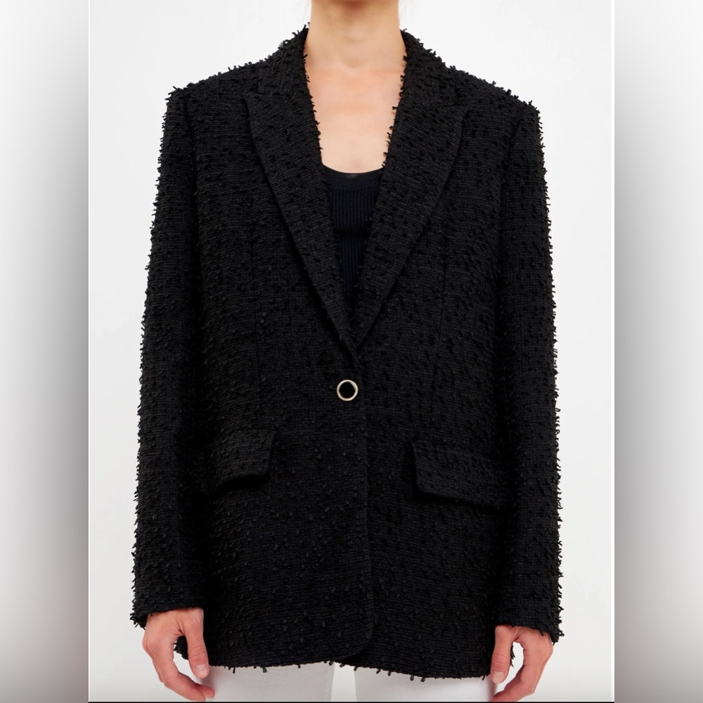 Endless Rose Tweed Boyfriend Blazer - Size Medium